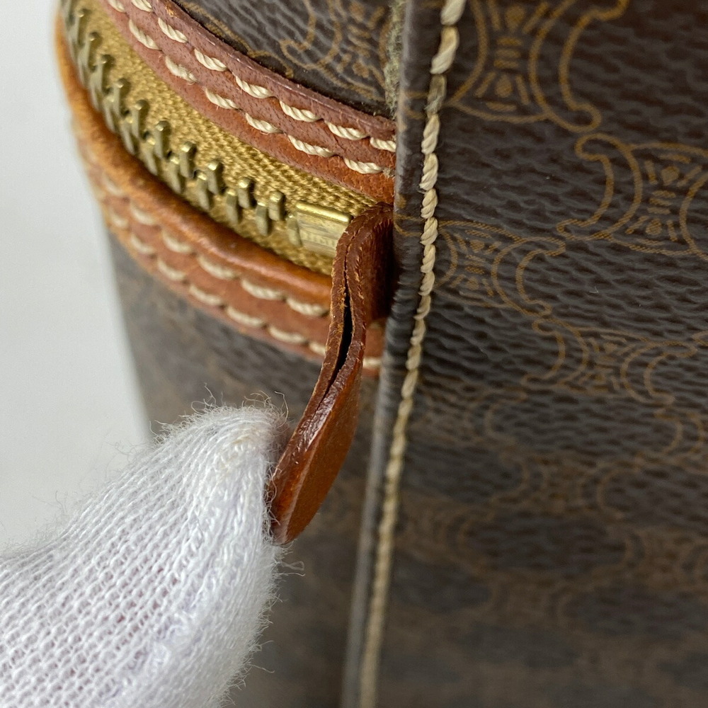 Celine Macadam Vanity Bag Handbag Makeup Clutch Canvas Brown - Picture 4 of 6